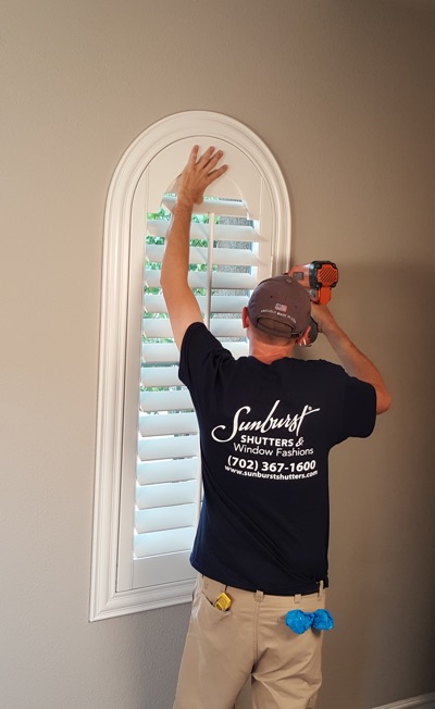 Shutter install in Destin family room